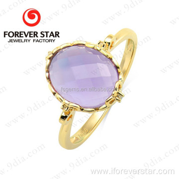 Natural Amethyst Solid Rose Gold Ring